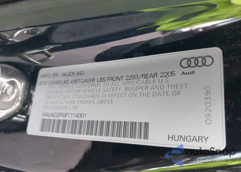 2015 Audi A3 1.8T Premium from USA, damaged, VIN WAUACGFF0F1114001